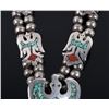 Image 3 : Navajo Chip Inlay Turquoise & Coral Necklace