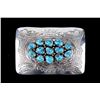 Image 1 : Navajo Sterling & Kingman Turquoise Belt Buckle