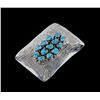 Image 3 : Navajo Sterling & Kingman Turquoise Belt Buckle