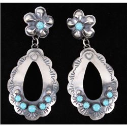 Navajo Yazzie Royston Turquoise & Silver Earrings