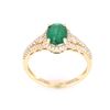 Image 1 : Natural Emerald Oval Cut with Diamonds in 10K Ring