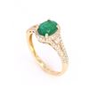 Image 2 : Natural Emerald Oval Cut with Diamonds in 10K Ring