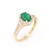 Image 4 : Natural Emerald Oval Cut with Diamonds in 10K Ring