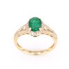 Image 5 : Natural Emerald Oval Cut with Diamonds in 10K Ring
