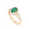 Image 6 : Natural Emerald Oval Cut with Diamonds in 10K Ring