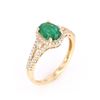 Image 8 : Natural Emerald Oval Cut with Diamonds in 10K Ring