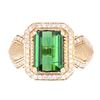 Image 1 : Green Tourmaline and Diamonds Set in 14K Ring