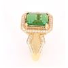 Image 4 : Green Tourmaline and Diamonds Set in 14K Ring