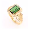 Image 7 : Green Tourmaline and Diamonds Set in 14K Ring