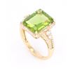 Image 3 : Green Tourmaline and Diamond 14K Ring