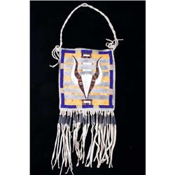 Cheyenne Buffalo Quilled & Beaded Society Pouch