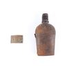 Image 1 : 19th C. U.S. Cavalry Brass Buckle & Leather Flask