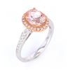 Image 1 : Morganite and Diamond 14K Rose and White Gold Ring