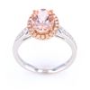 Image 2 : Morganite and Diamond 14K Rose and White Gold Ring