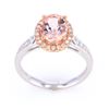 Image 5 : Morganite and Diamond 14K Rose and White Gold Ring