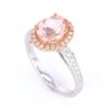 Image 6 : Morganite and Diamond 14K Rose and White Gold Ring