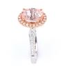 Image 7 : Morganite and Diamond 14K Rose and White Gold Ring