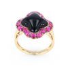 Image 6 : Antique Style Onyx & Ruby Signet Ring in 10K Gold