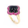 Image 7 : Antique Style Onyx & Ruby Signet Ring in 10K Gold