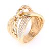 Image 9 : Modern Designer 14K Gold Ring set with Diamonds