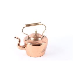 19th C. Copper Dovetail Penn. Gooseneck Kettle