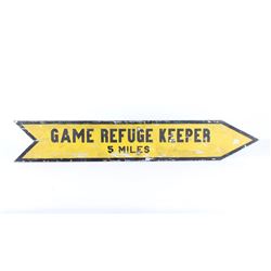 Original Montana Game Refuge Keeper 5 Miles Sign
