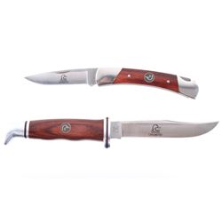 Ducks Unlimited Buck Knife Set w/ Leather Sheath
