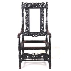 19th Century Flemish Carved Throne Chair RARE