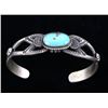 Image 1 : Navajo Eva Billah Sand Cast Kingman Turquoise Cuff