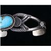 Image 4 : Navajo Eva Billah Sand Cast Kingman Turquoise Cuff