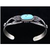 Image 5 : Navajo Eva Billah Sand Cast Kingman Turquoise Cuff