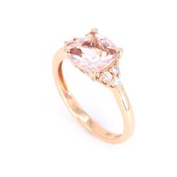 Morganite and Diamond set in 14K Rose Gold Ring