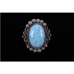 Navajo A. Johnson Larimar & Sterling Silver Ring