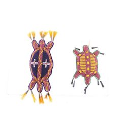 Sioux Turtle Umbilical Cord Fetishes (2) 1950
