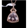 Image 12 : Morganite and Diamond 14K Rose Gold Necklace