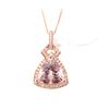Image 1 : Morganite and Diamond 14K Rose Gold Necklace
