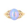 Image 1 : Australian Lightning Ridge Opal Diamond 14K Ring
