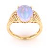 Image 2 : Australian Lightning Ridge Opal Diamond 14K Ring