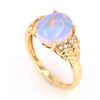 Image 3 : Australian Lightning Ridge Opal Diamond 14K Ring