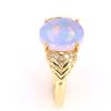 Image 4 : Australian Lightning Ridge Opal Diamond 14K Ring