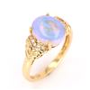 Image 5 : Australian Lightning Ridge Opal Diamond 14K Ring