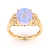 Image 6 : Australian Lightning Ridge Opal Diamond 14K Ring