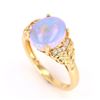 Image 7 : Australian Lightning Ridge Opal Diamond 14K Ring