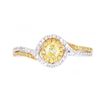 Image 1 : Fancy Yellow Diamond Ring set in 14K Gold