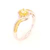 Image 9 : Fancy Yellow Diamond Ring set in 14K Gold