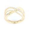 Image 1 : Modern 14K Gold and Diamond Wave Ring