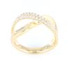 Image 2 : Modern 14K Gold and Diamond Wave Ring