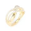 Image 5 : Modern 14K Gold and Diamond Wave Ring