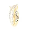 Image 7 : Modern 14K Gold and Diamond Wave Ring