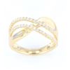 Image 9 : Modern 14K Gold and Diamond Wave Ring
